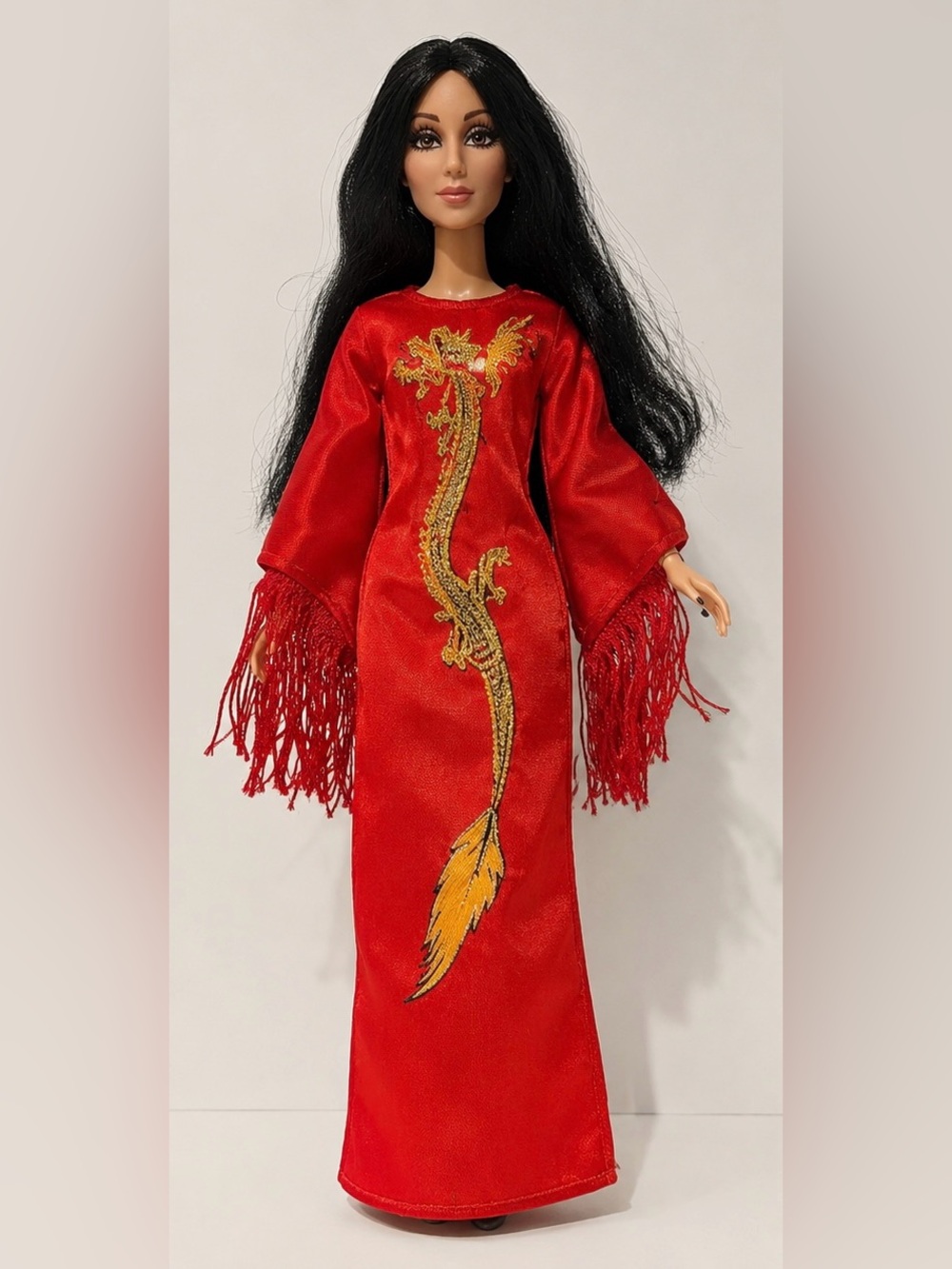 Vintage Doll  1976 Mego Cher Bob Mackie Designed Dragon Lady Dress